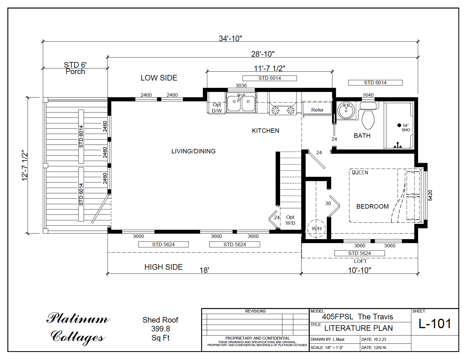 405FPSL Travis small home model by Platinum Cottages