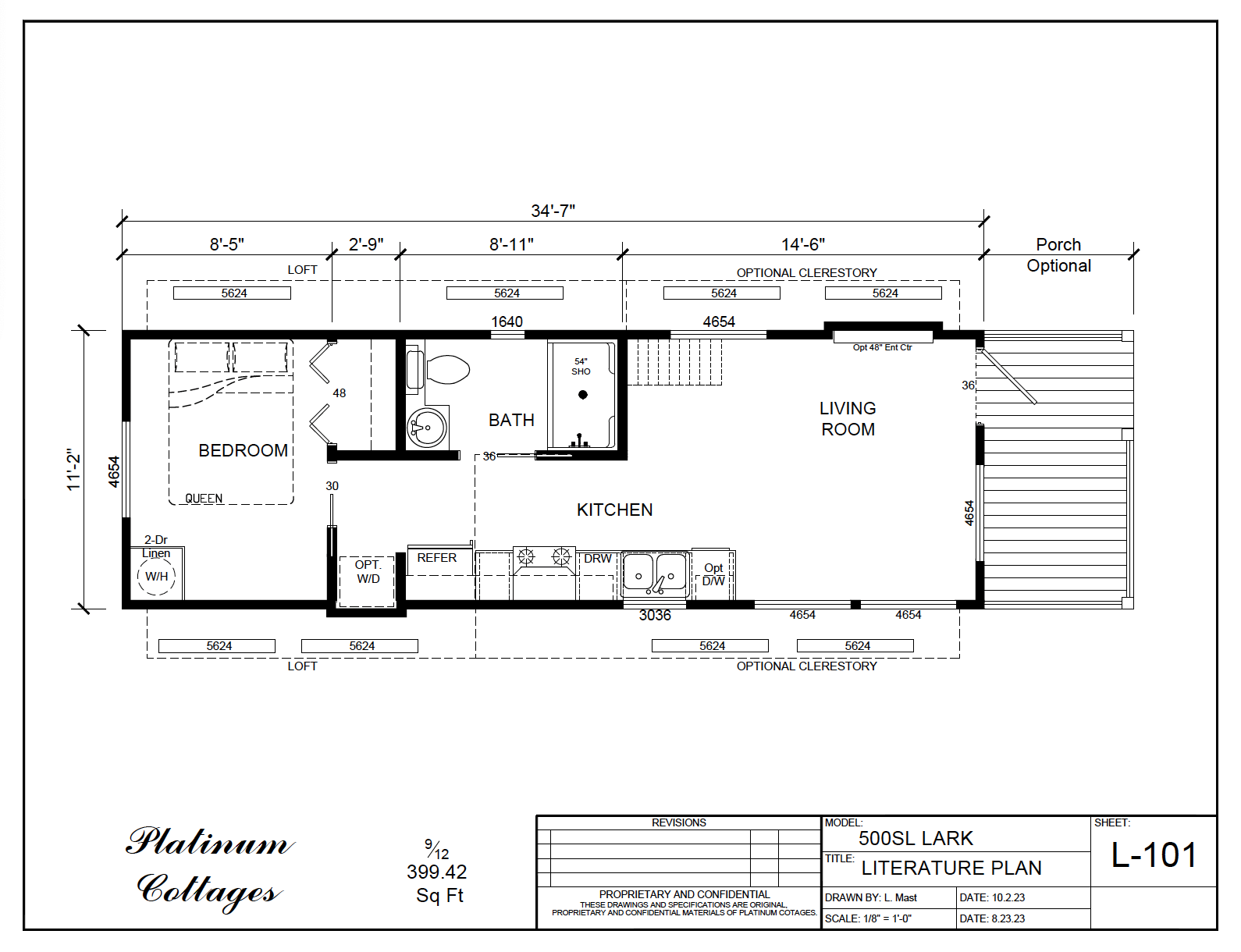 500FPSL Lark small home model by Platinum Cottages
