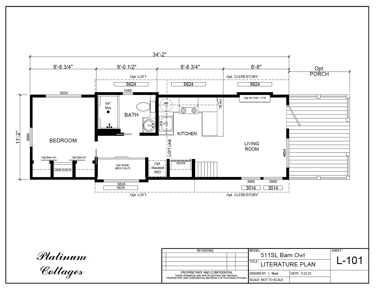 511FPSL Barn Owl small home floor plan with open layout, efficient design, and modern farmhouse-style details.