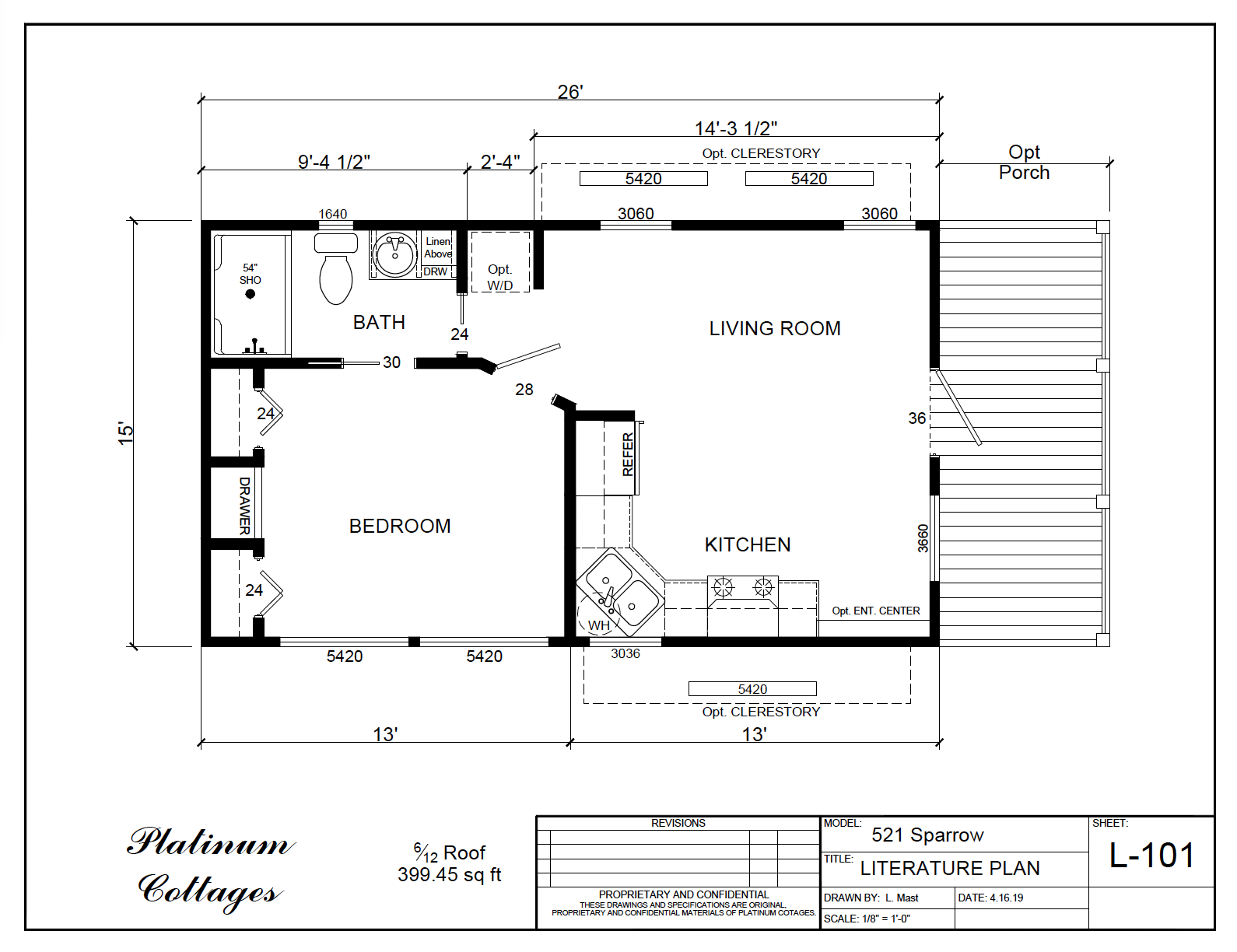 521FP Sparrow small home model by Platinum Cottages