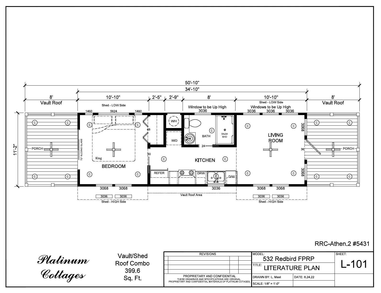 532FPRP Redbird small home model by Platinum Cottages