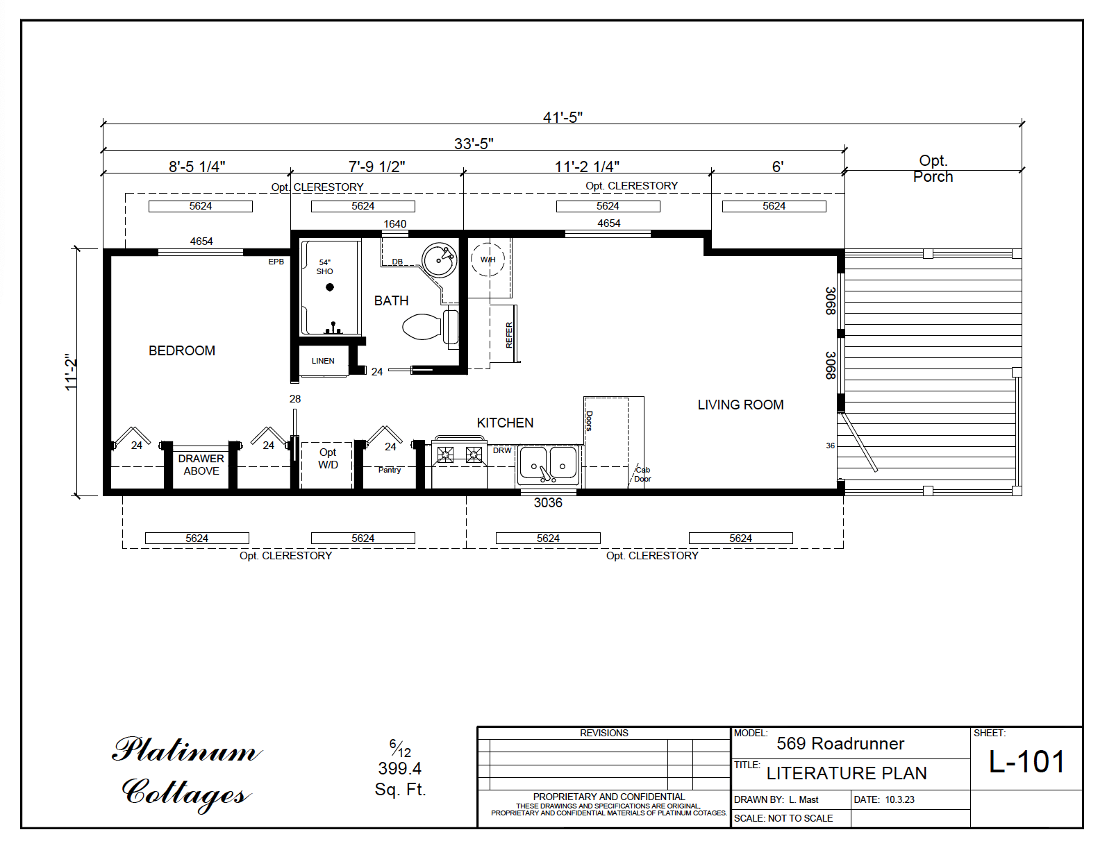 569FP Roadrunner small home model by Platinum Cottages