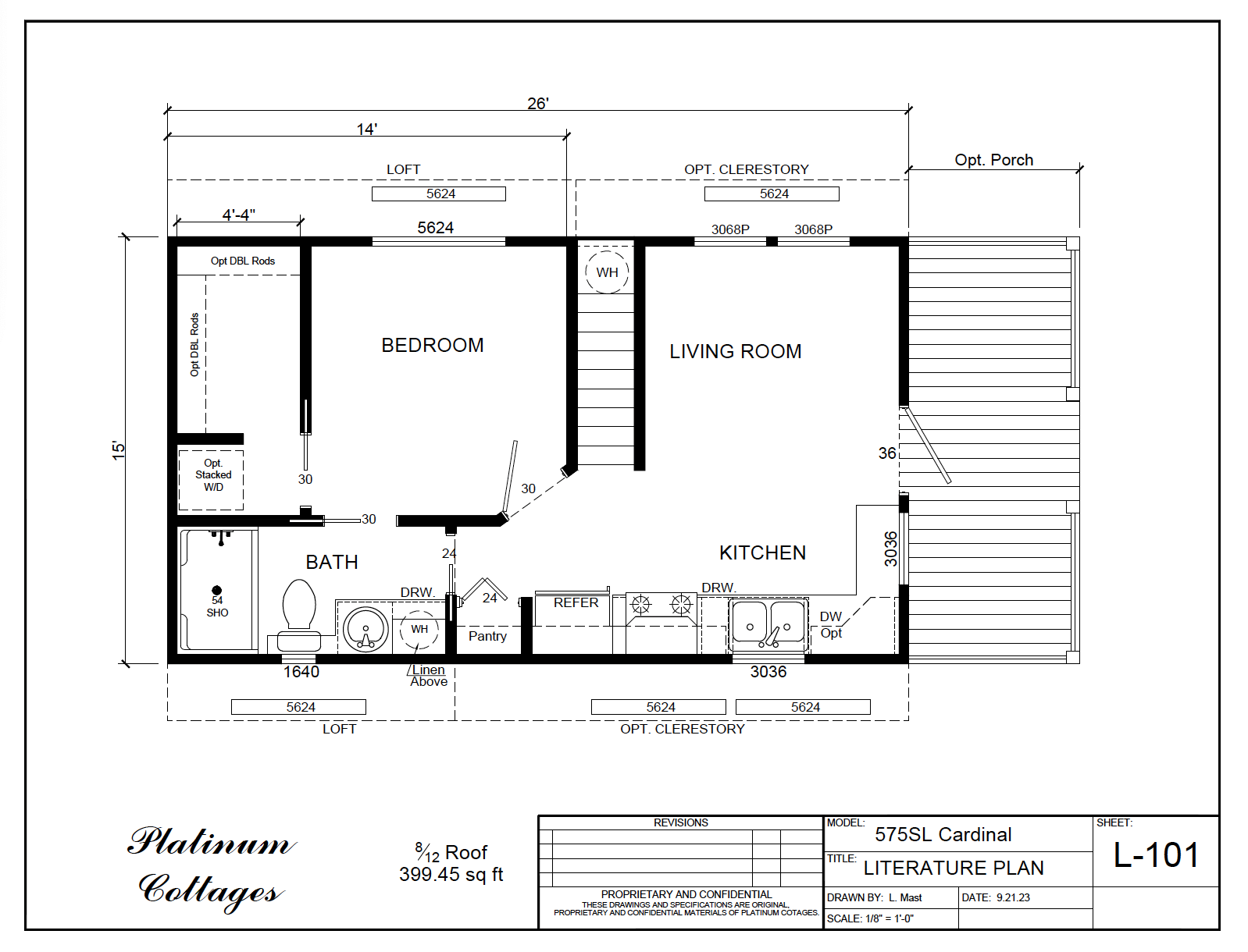 575FPSL Cardinal small home floor plan with open layout, efficient design, and modern farmhouse-style details.