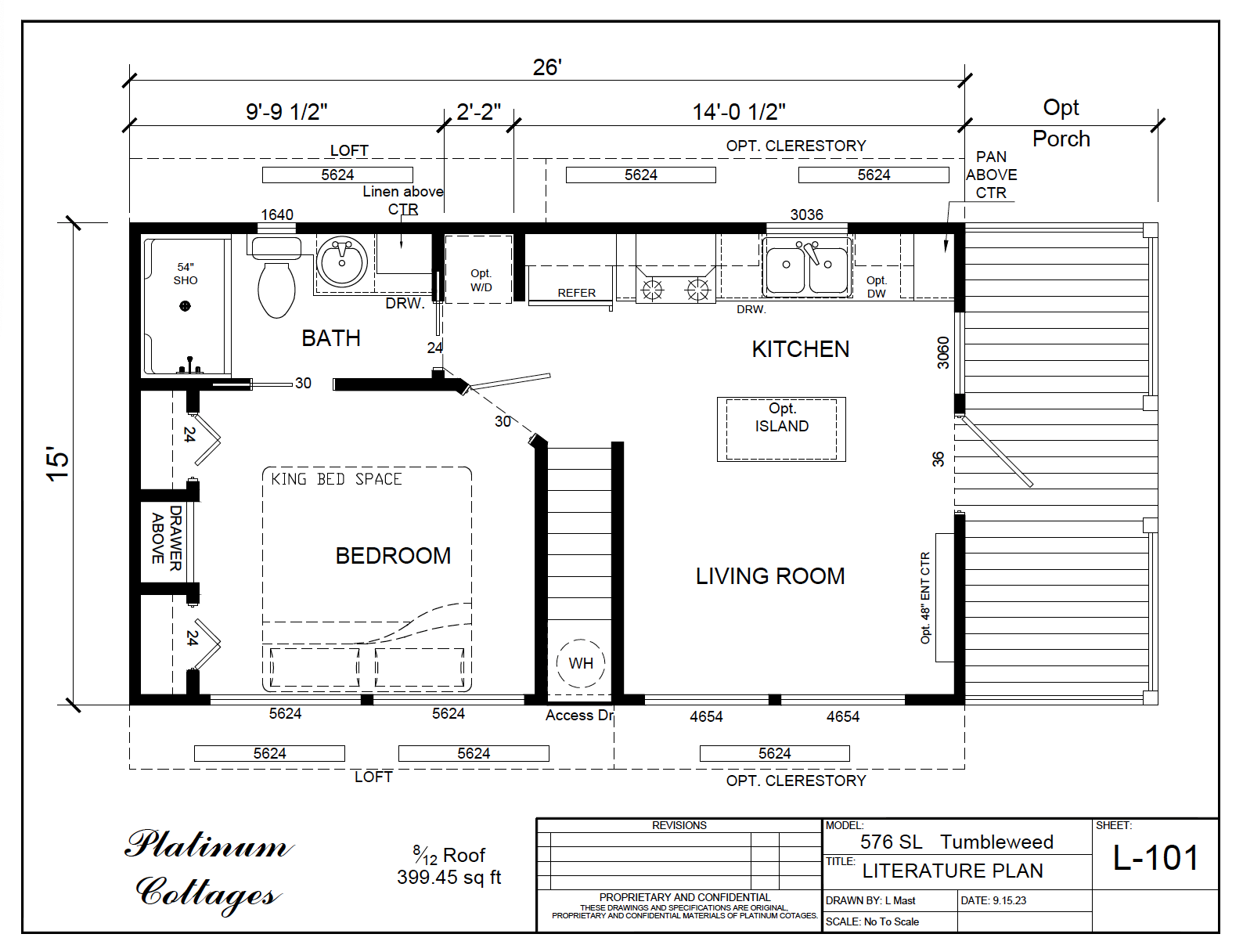 Tumbleweed small home floor plan with open layout, efficient design, and modern farmhouse-style details.